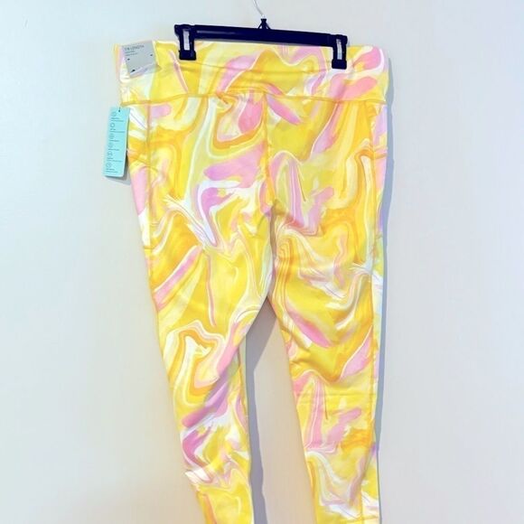 ID IDEOLOGY Compression Watercolor Whirl 7/8 Leggings, High-Rise Side-Pocket 2X - Picture 6 of 7